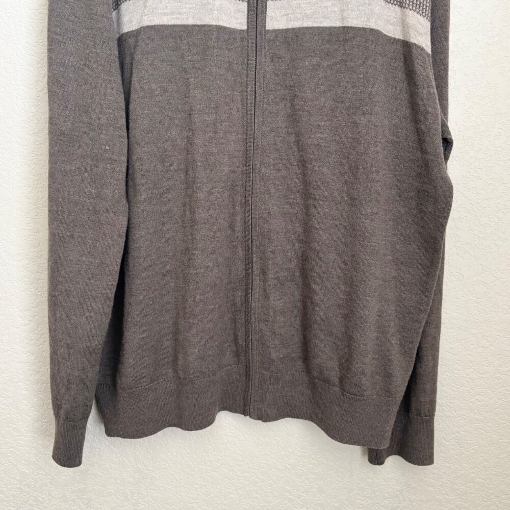 Banana Republic Men’s Merino Wool Blend Sweater XL Full Zip Gray Winter - Picture 3 of 8